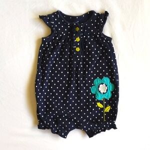carter's navy blue polkadot summer romper playsuit 3 months baby girl